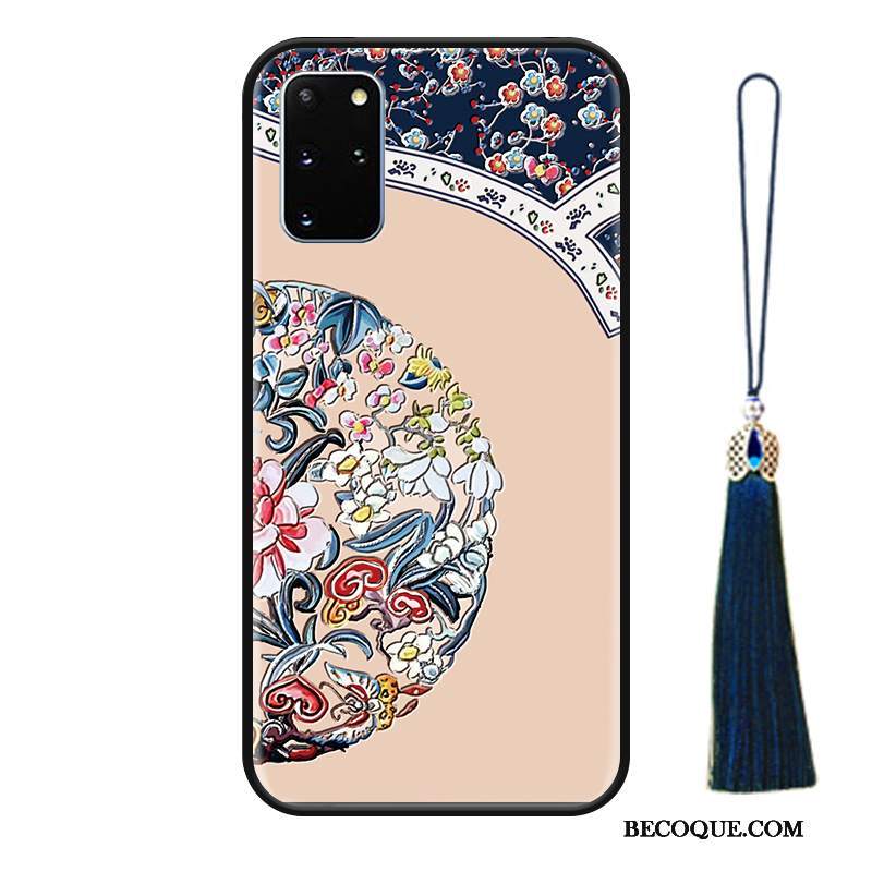 Futerał Samsung Galaxy S20+ Silikonowe Szkło Tendencja, Etui Samsung Galaxy S20+ Vintage Anti-fall Chiński Styl