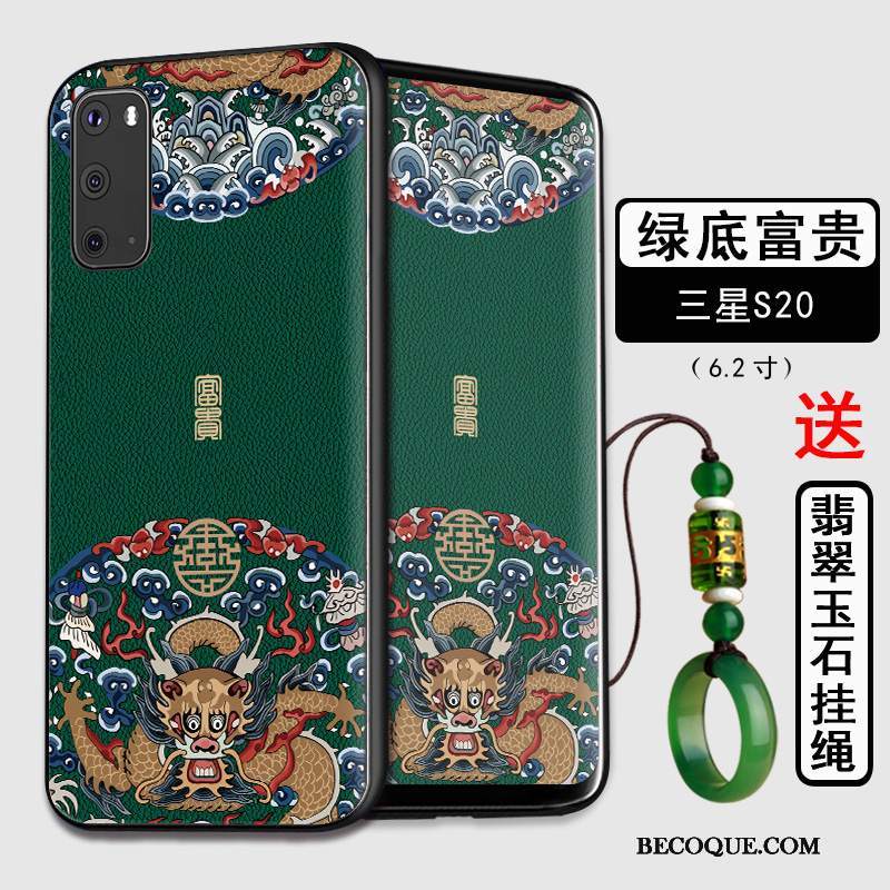 Futerał Samsung Galaxy S20 Torby Chiński Stylna Telefon, Etui Samsung Galaxy S20 Ochraniacz Tendencja Niebieski