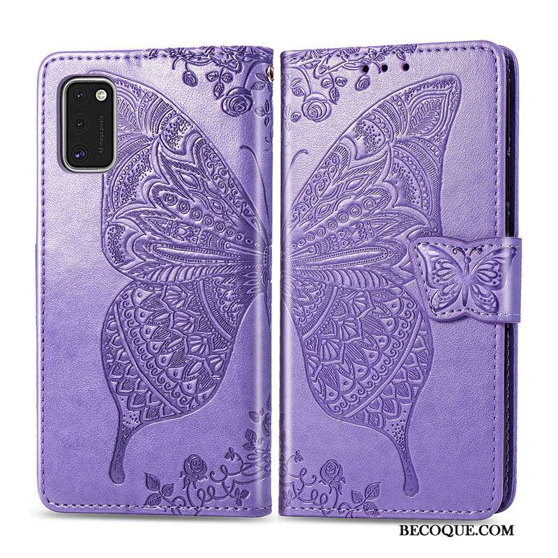 Futerał Samsung Galaxy S41 Skóra Kwiaty Motyl, Etui Samsung Galaxy S41 Pokrowce Czarny Relief