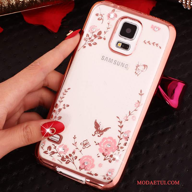 Futerał Samsung Galaxy S5 Miękki Tendencjana Telefon, Etui Samsung Galaxy S5 Kreskówka Złoto