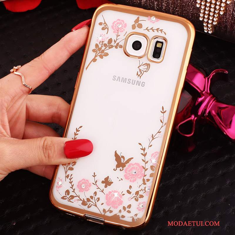 Futerał Samsung Galaxy S6 Edge Kreskówka Niebieski, Etui Samsung Galaxy S6 Edge Rhinestone