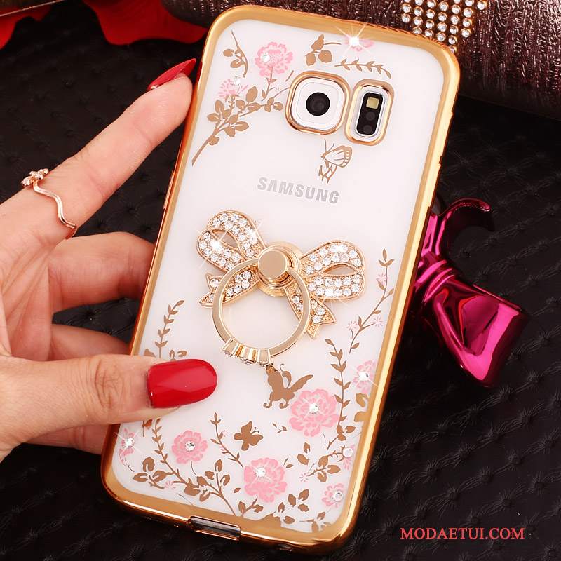 Futerał Samsung Galaxy S6 Edge Kreskówka Niebieski, Etui Samsung Galaxy S6 Edge Rhinestone