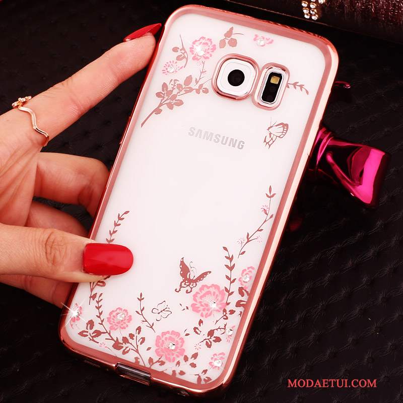 Futerał Samsung Galaxy S6 Edge Kreskówka Niebieski, Etui Samsung Galaxy S6 Edge Rhinestone