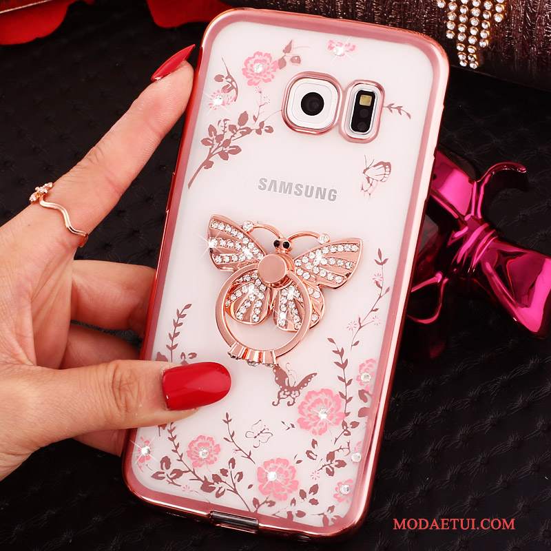 Futerał Samsung Galaxy S6 Edge Kreskówka Niebieski, Etui Samsung Galaxy S6 Edge Rhinestone