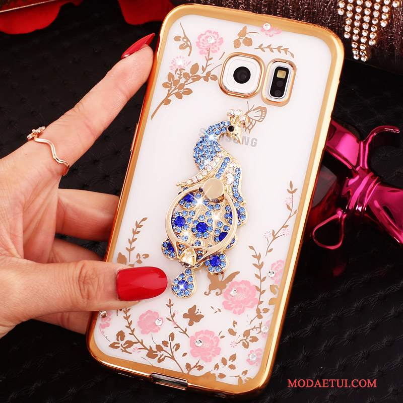 Futerał Samsung Galaxy S6 Edge Kreskówka Niebieski, Etui Samsung Galaxy S6 Edge Rhinestone