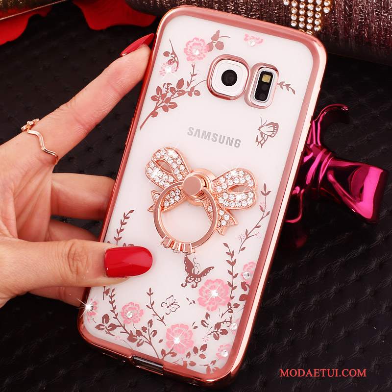 Futerał Samsung Galaxy S6 Edge Kreskówka Niebieski, Etui Samsung Galaxy S6 Edge Rhinestone