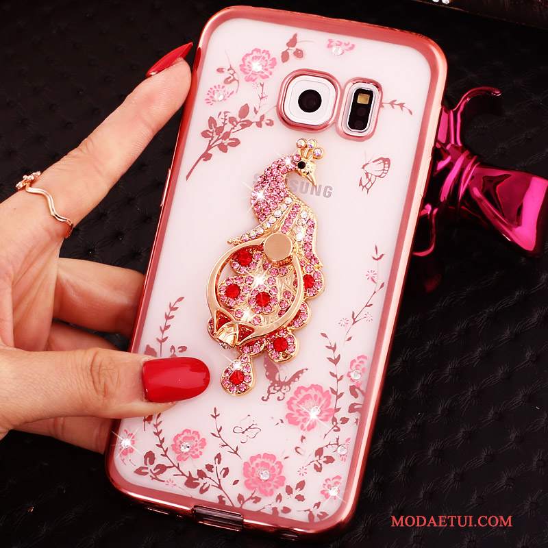 Futerał Samsung Galaxy S6 Edge Kreskówka Niebieski, Etui Samsung Galaxy S6 Edge Rhinestone