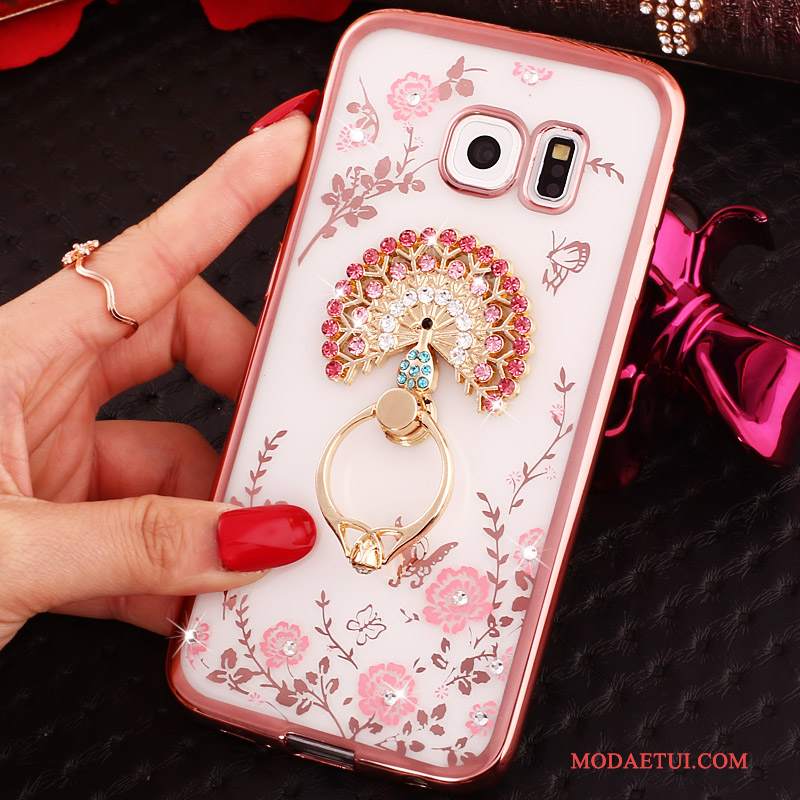 Futerał Samsung Galaxy S6 Edge Kreskówka Niebieski, Etui Samsung Galaxy S6 Edge Rhinestone