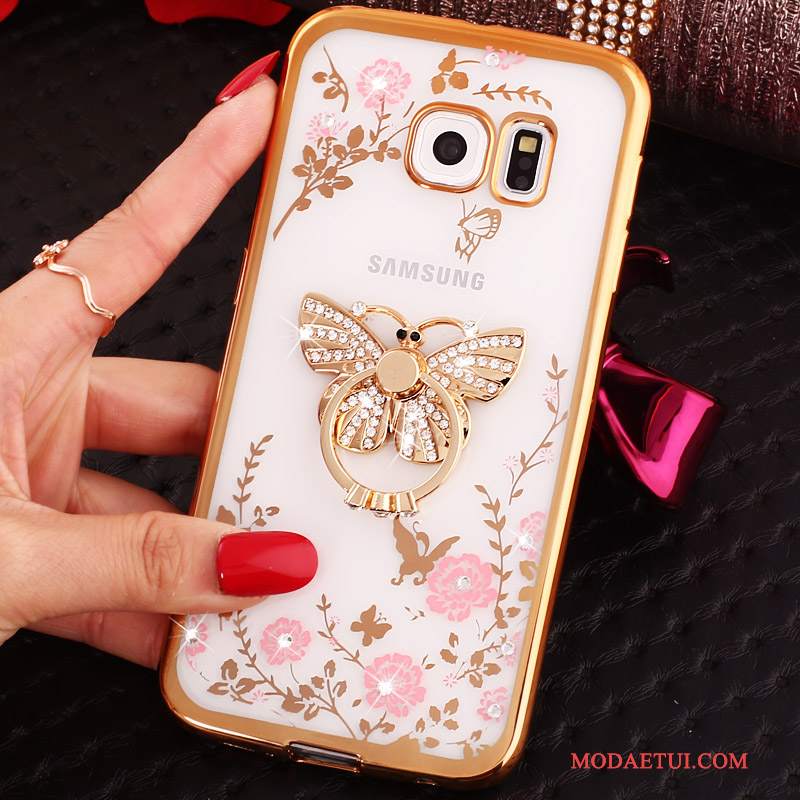 Futerał Samsung Galaxy S6 Edge Kreskówka Niebieski, Etui Samsung Galaxy S6 Edge Rhinestone