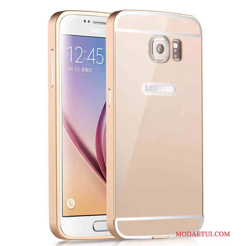 Futerał Samsung Galaxy S6 Edge Metal Trudno Srebro, Etui Samsung Galaxy S6 Edge Ochraniacz Granica Anti-fall