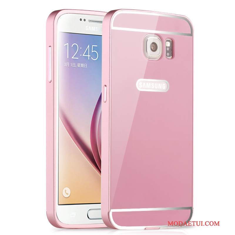 Futerał Samsung Galaxy S6 Edge Metal Trudno Srebro, Etui Samsung Galaxy S6 Edge Ochraniacz Granica Anti-fall