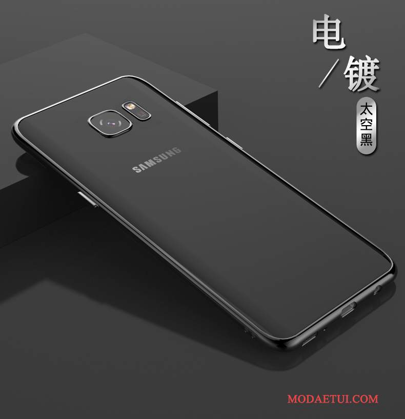 Futerał Samsung Galaxy S6 Edge Miękki Złoto Cienkie, Etui Samsung Galaxy S6 Edge Ochraniacz Na Telefon Przezroczysty