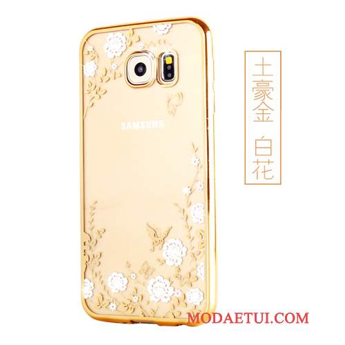 Futerał Samsung Galaxy S6 Edge Miękki Złoto, Etui Samsung Galaxy S6 Edge Wspornik