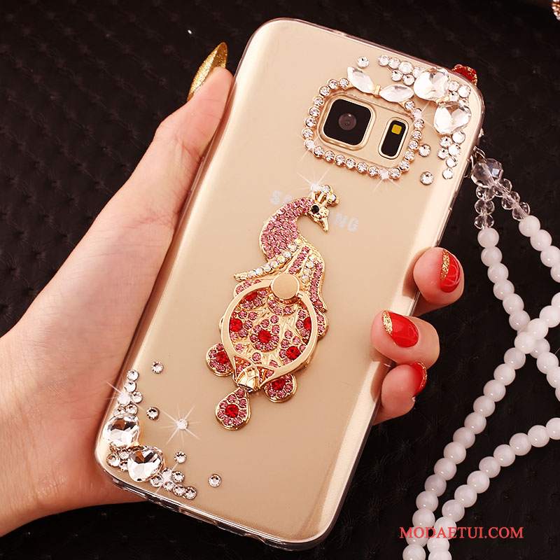 Futerał Samsung Galaxy S6 Edge Rhinestone Na Telefon Tendencja, Etui Samsung Galaxy S6 Edge Ochraniacz Złoto