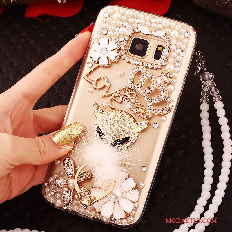 Futerał Samsung Galaxy S6 Edge Rhinestone Na Telefon Tendencja, Etui Samsung Galaxy S6 Edge Ochraniacz Złoto