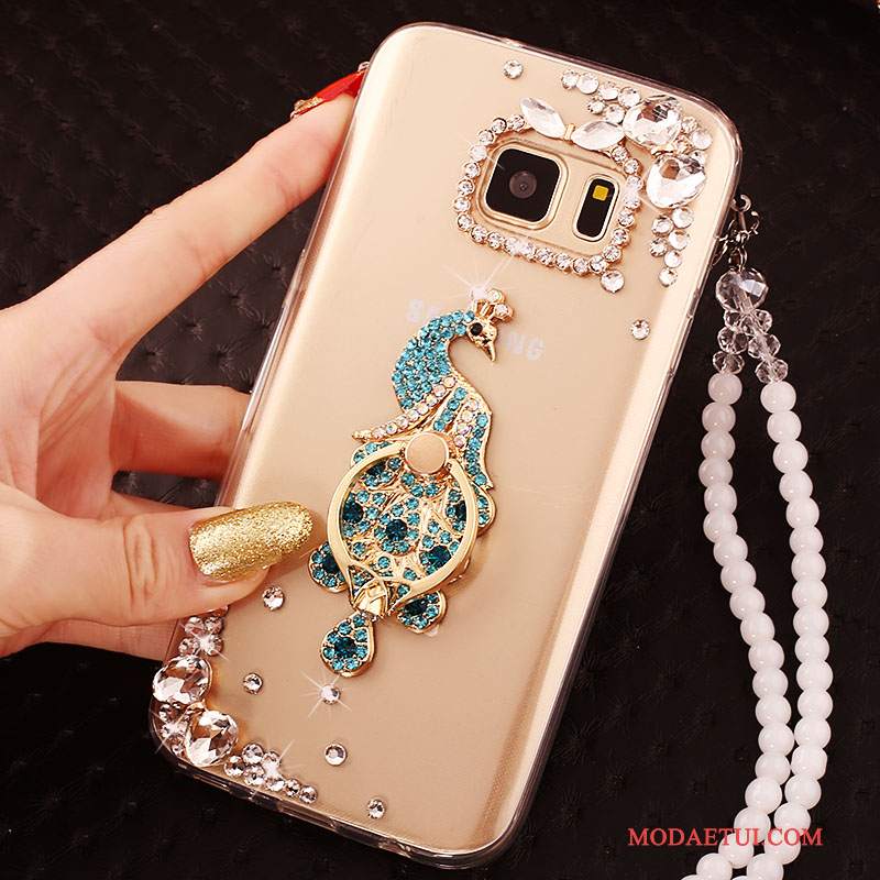 Futerał Samsung Galaxy S6 Edge Rhinestone Na Telefon Tendencja, Etui Samsung Galaxy S6 Edge Ochraniacz Złoto