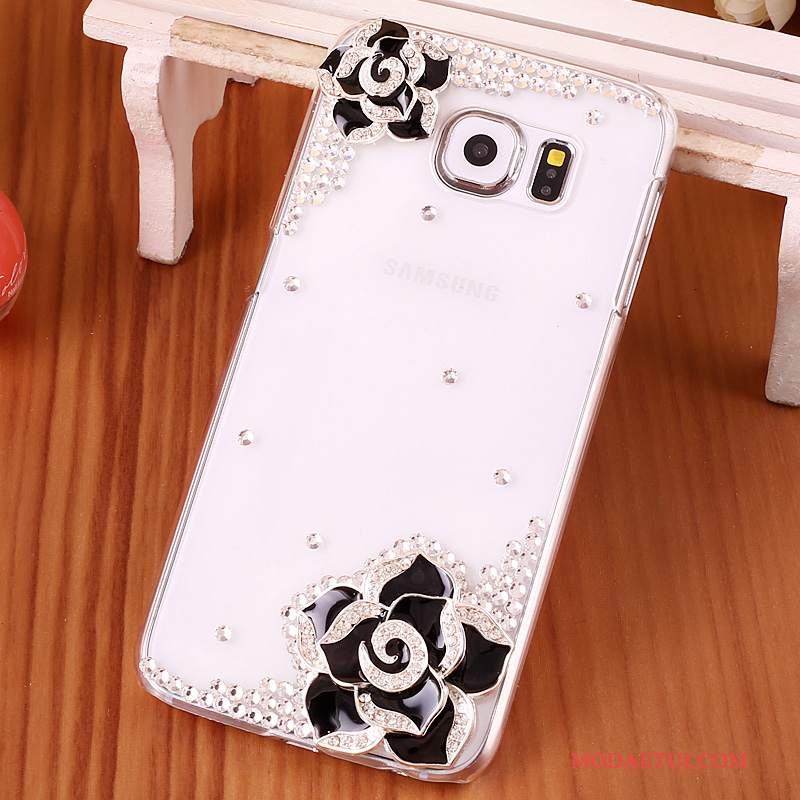 Futerał Samsung Galaxy S6 Edge + Rhinestone Niebieski Przezroczysty, Etui Samsung Galaxy S6 Edge + Ochraniacz