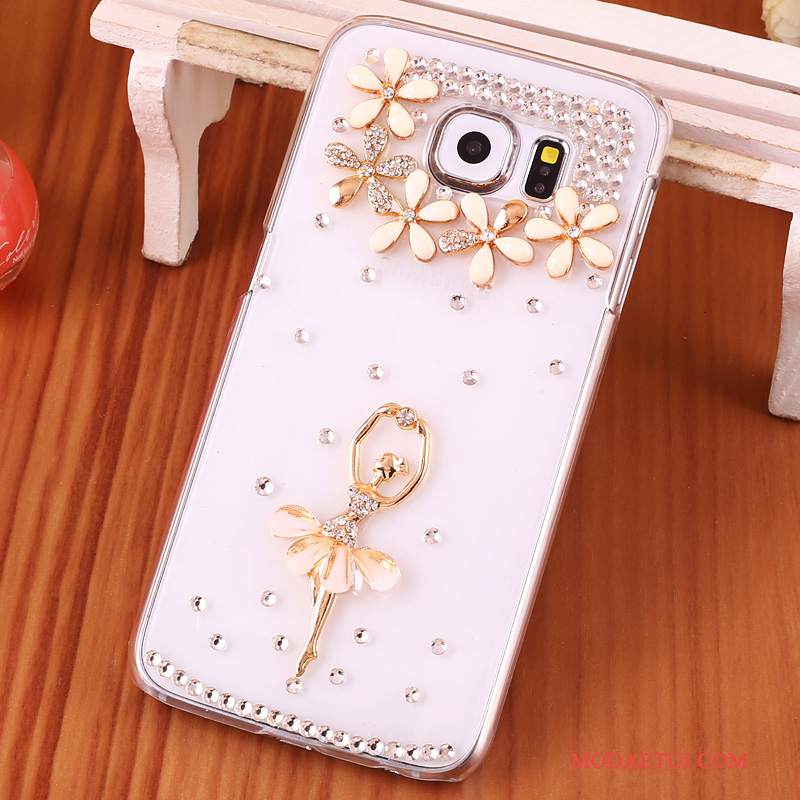 Futerał Samsung Galaxy S6 Edge + Rhinestone Niebieski Przezroczysty, Etui Samsung Galaxy S6 Edge + Ochraniacz