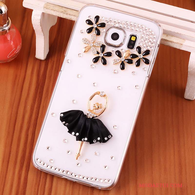 Futerał Samsung Galaxy S6 Edge + Rhinestone Niebieski Przezroczysty, Etui Samsung Galaxy S6 Edge + Ochraniacz