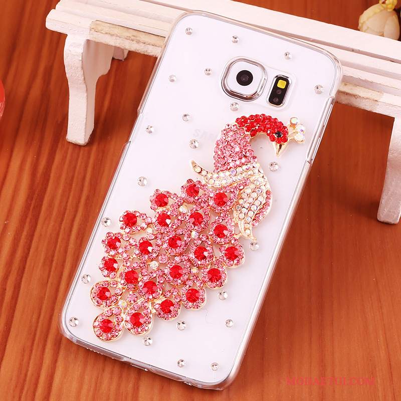 Futerał Samsung Galaxy S6 Edge + Rhinestone Niebieski Przezroczysty, Etui Samsung Galaxy S6 Edge + Ochraniacz