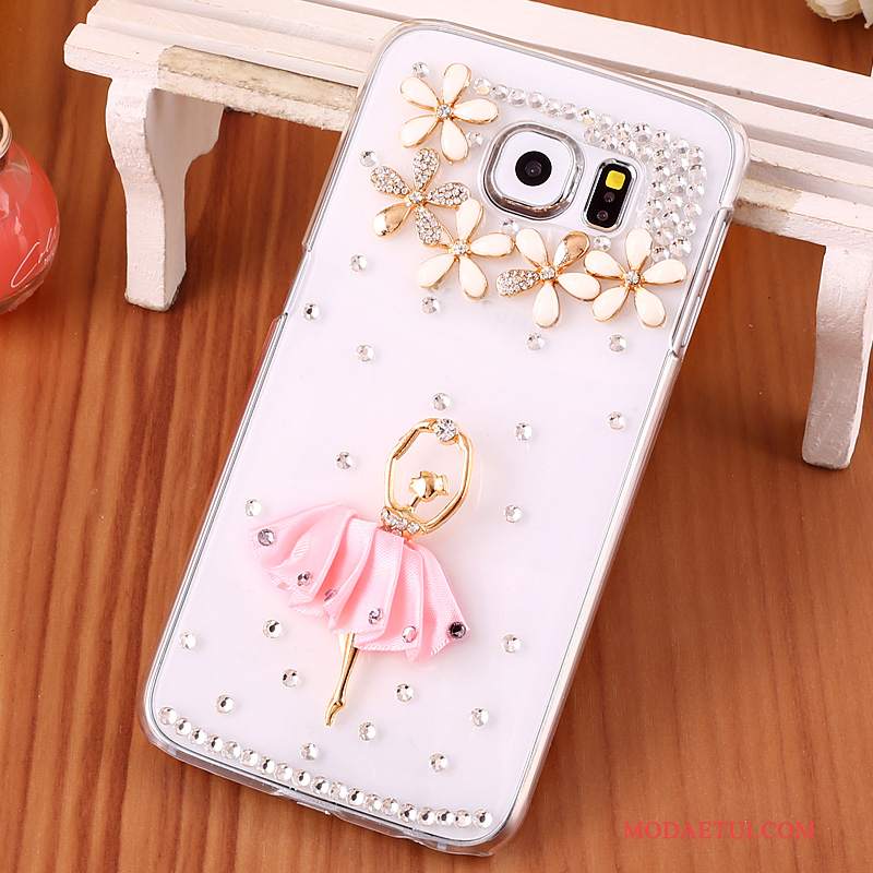 Futerał Samsung Galaxy S6 Edge + Rhinestone Niebieski Przezroczysty, Etui Samsung Galaxy S6 Edge + Ochraniacz