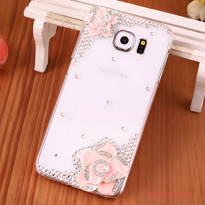 Futerał Samsung Galaxy S6 Edge + Rhinestone Niebieski Przezroczysty, Etui Samsung Galaxy S6 Edge + Ochraniacz