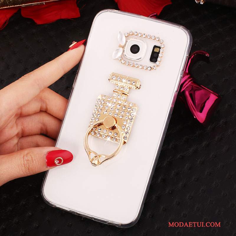 Futerał Samsung Galaxy S6 Edge + Rhinestone Złoto Ring, Etui Samsung Galaxy S6 Edge + Ochraniacz