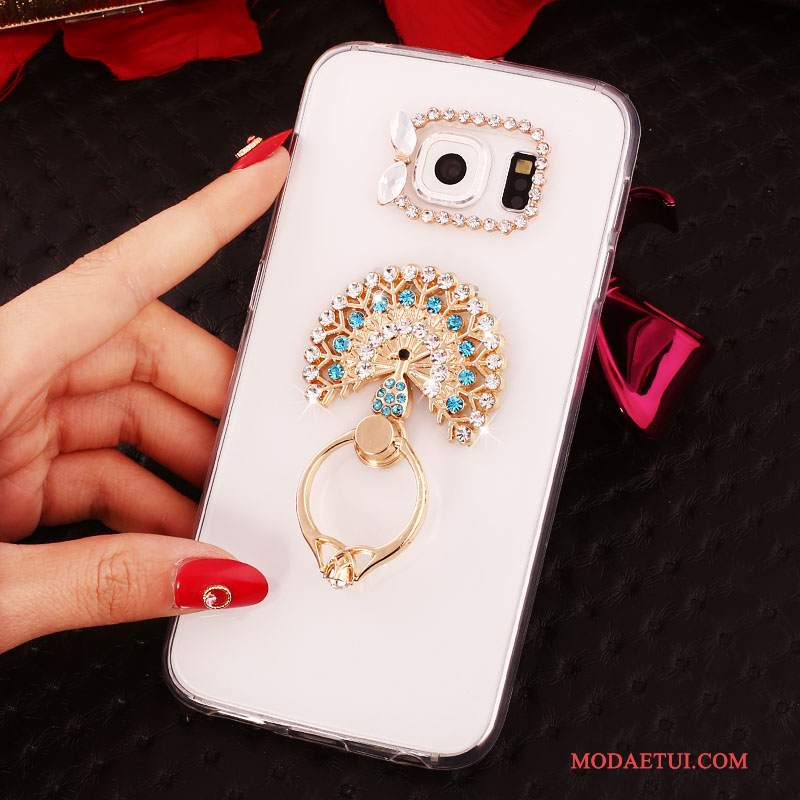 Futerał Samsung Galaxy S6 Edge + Rhinestone Złoto Ring, Etui Samsung Galaxy S6 Edge + Ochraniacz