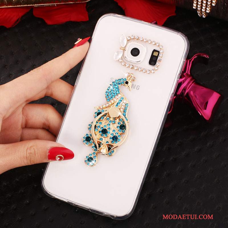 Futerał Samsung Galaxy S6 Edge + Rhinestone Złoto Ring, Etui Samsung Galaxy S6 Edge + Ochraniacz