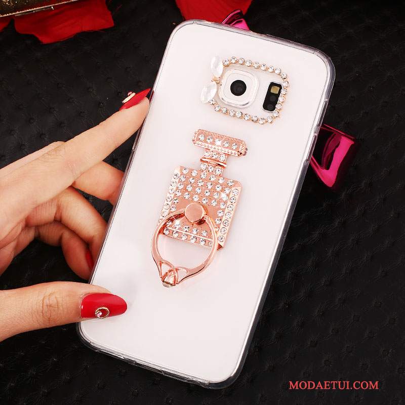 Futerał Samsung Galaxy S6 Edge + Rhinestone Złoto Ring, Etui Samsung Galaxy S6 Edge + Ochraniacz