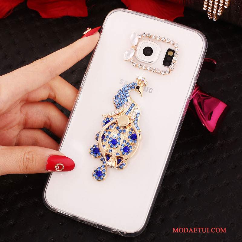 Futerał Samsung Galaxy S6 Edge + Rhinestone Złoto Ring, Etui Samsung Galaxy S6 Edge + Ochraniacz