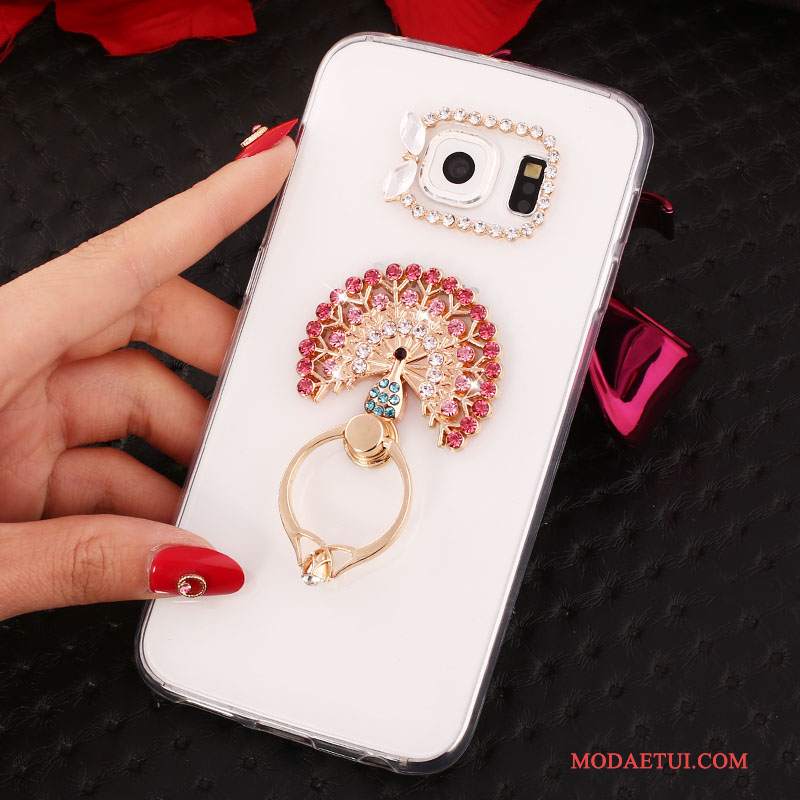 Futerał Samsung Galaxy S6 Edge + Rhinestone Złoto Ring, Etui Samsung Galaxy S6 Edge + Ochraniacz