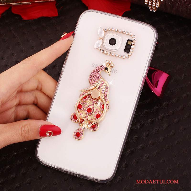 Futerał Samsung Galaxy S6 Edge + Rhinestone Złoto Ring, Etui Samsung Galaxy S6 Edge + Ochraniacz