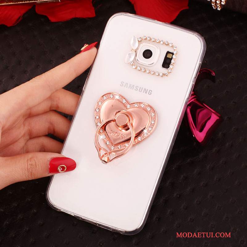 Futerał Samsung Galaxy S6 Edge + Rhinestone Złoto Ring, Etui Samsung Galaxy S6 Edge + Ochraniacz