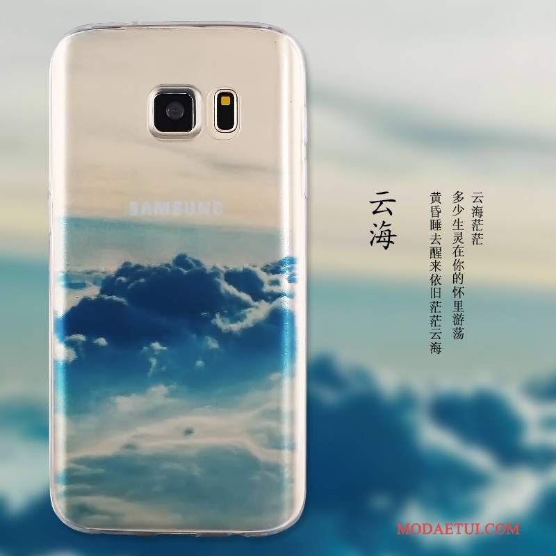 Futerał Samsung Galaxy S6 Edge Silikonowe Niebieskina Telefon, Etui Samsung Galaxy S6 Edge Ochraniacz