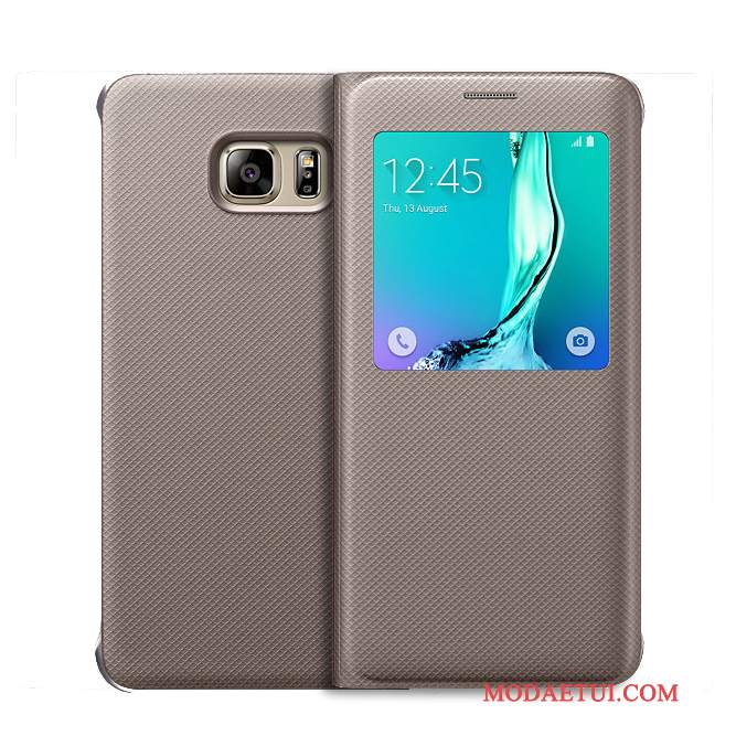Futerał Samsung Galaxy S6 Edge + Skóra Biały, Etui Samsung Galaxy S6 Edge + Ochraniacz