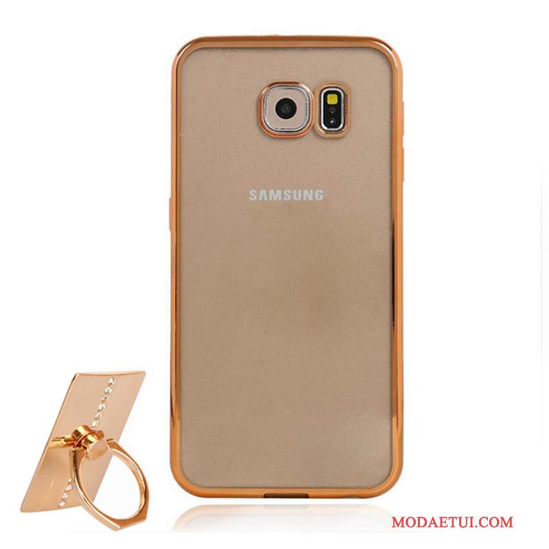 Futerał Samsung Galaxy S6 Silikonowe Czerwony Przezroczysty, Etui Samsung Galaxy S6 Wspornik