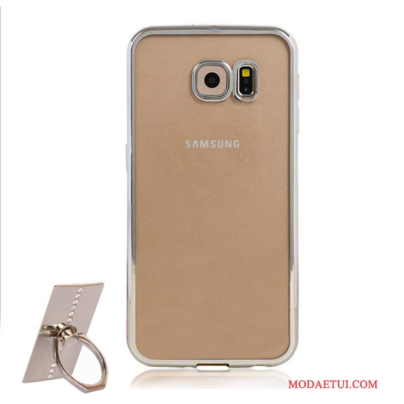 Futerał Samsung Galaxy S6 Silikonowe Czerwony Przezroczysty, Etui Samsung Galaxy S6 Wspornik