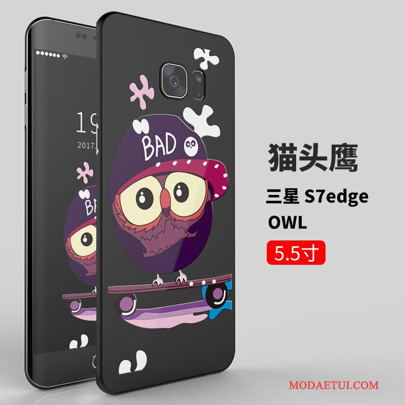 Futerał Samsung Galaxy S7 Edge Kreatywne Nubuku Czarny, Etui Samsung Galaxy S7 Edge Torby Tendencja Duży