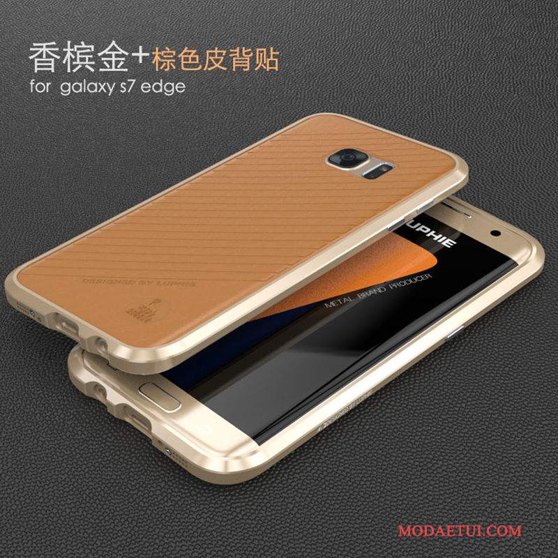 Futerał Samsung Galaxy S7 Edge Metal Anti-fall Biały, Etui Samsung Galaxy S7 Edge Ochraniacz Na Telefon Cienkie