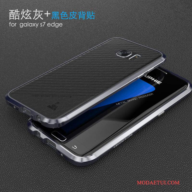 Futerał Samsung Galaxy S7 Edge Metal Anti-fall Biały, Etui Samsung Galaxy S7 Edge Ochraniacz Na Telefon Cienkie