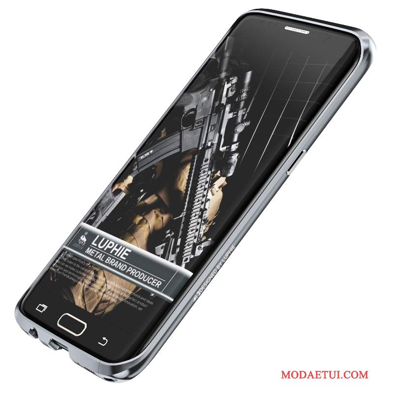 Futerał Samsung Galaxy S7 Edge Metal Tendencjana Telefon, Etui Samsung Galaxy S7 Edge Ochraniacz Złoto Granica