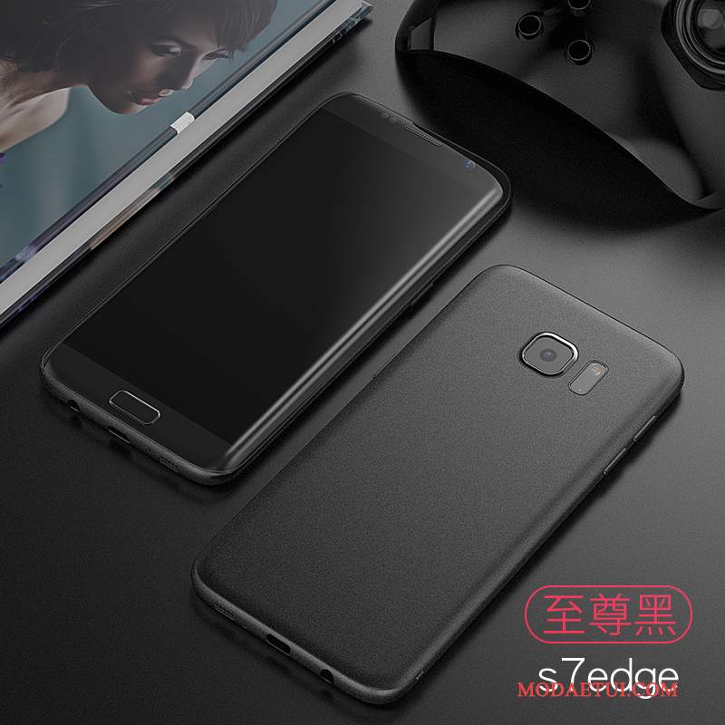 Futerał Samsung Galaxy S7 Edge Miękki Anti-fall Czarny, Etui Samsung Galaxy S7 Edge Silikonowe Nubukuna Telefon