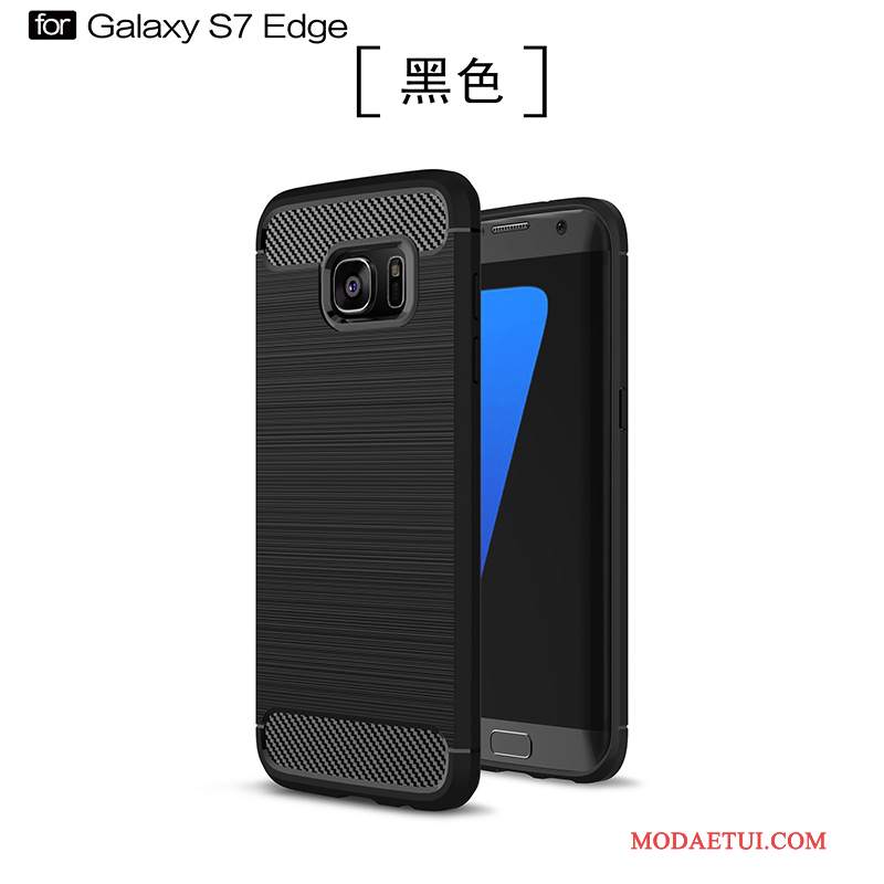 Futerał Samsung Galaxy S7 Edge Miękki Na Telefon Anti-fall, Etui Samsung Galaxy S7 Edge Ochraniacz Czarny Jedwab