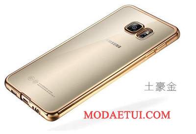 Futerał Samsung Galaxy S7 Edge Miękki Na Telefon Przezroczysty, Etui Samsung Galaxy S7 Edge Silikonowe Złoto Siatkowe