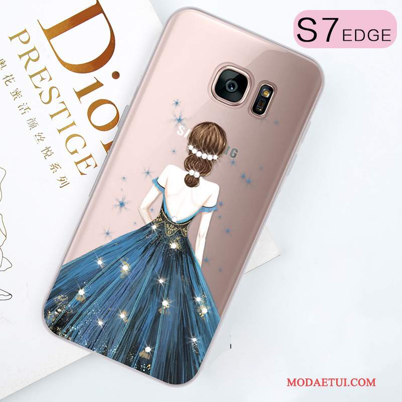 Futerał Samsung Galaxy S7 Edge Torby Tendencjana Telefon, Etui Samsung Galaxy S7 Edge Rhinestone Purpurowy Piękny