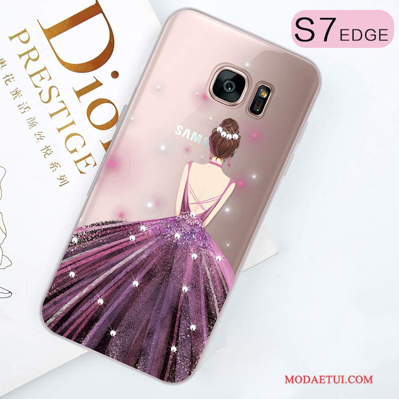 Futerał Samsung Galaxy S7 Edge Torby Tendencjana Telefon, Etui Samsung Galaxy S7 Edge Rhinestone Purpurowy Piękny