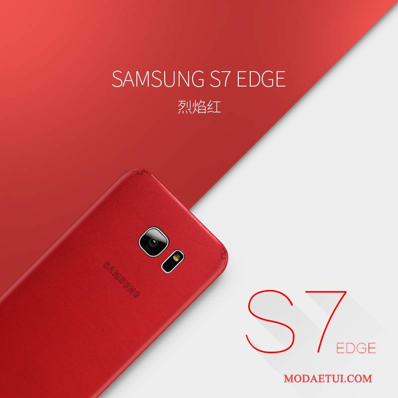 Futerał Samsung Galaxy S7 Edge Torby Żółty Cienkie, Etui Samsung Galaxy S7 Edge Skóra Na Telefon