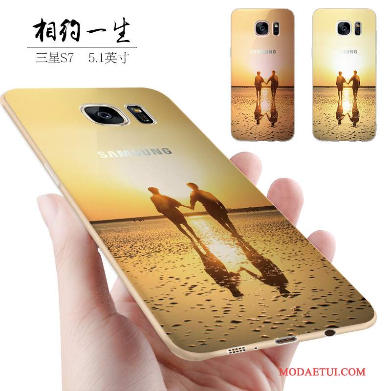 Futerał Samsung Galaxy S7 Kreatywne Szary Osobowość, Etui Samsung Galaxy S7 Silikonowe Mały Tendencja