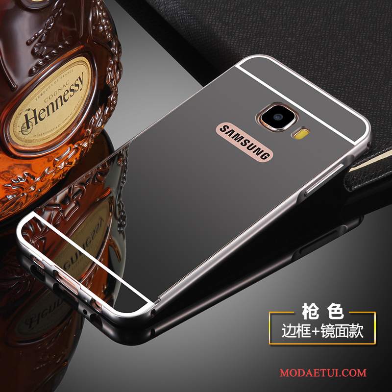 Futerał Samsung Galaxy S7 Metal Granica Lustro, Etui Samsung Galaxy S7 Ochraniacz Srebro Anti-fall